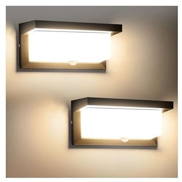 Audor 24W Aussenlampe mit Bewegungsmelder, 2pcs LED Wandleuchte IP65 Wasserdicht Aussen/Bewegungsmelder Innen Wandlampe 3000K Außenleuchte Wand, Außenwandleuchte für Garten Flur Treppenhaus