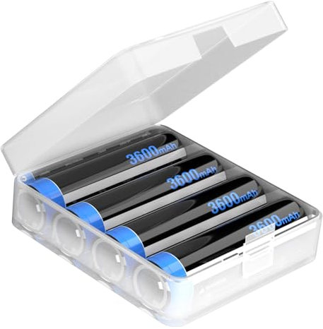 [3600mAh] Batterie pour Lampe Frontale LED, Haute Capacité 3.7v Piles Rechargeables Batteries Lot De 4