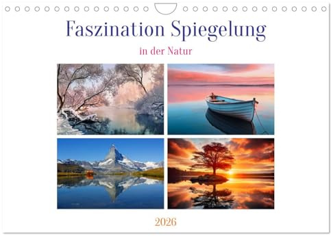 Faszination Spiegelung - in der Natur (Wandkalender 2026 DIN A4 quer), CALVENDO Monatskalender: Natürliche Spiegelungen: Ästhetik in Wasser und Eis, offenbaren verborgene Schönheit (CALVENDO Natur)