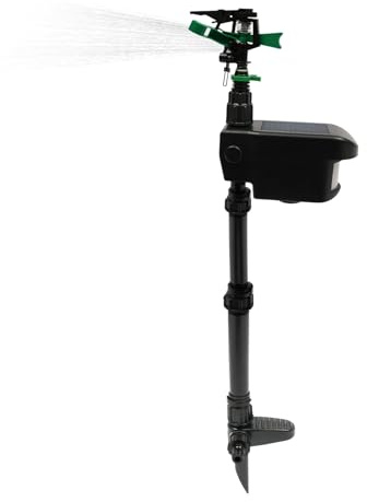 Katzenschreck Wasser Wasserstrahl Tiervertreiber Reiherschreck Gartenteich 120° Infrarot Sensor 9m Schutzbereich 10/20/30min Zeitfunktion Solar Betrieben Tiervertreiber