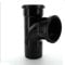 110MM Push Fit 90 Degree Double Socket Tee Branch - Black Soil Pipe and Ring Seal Fittings
