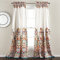 Lush Decor Clara Vorhänge, Paisleymuster, Damastdruck, Bohemian-Stil, Raumverdunkelung, Fensterpaneel-Set für Wohnzimmer, Esszimmer, Schlafzimmer (Paar), 132,1 x 241,3 cm (B x L), Türkis und Mandarine