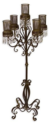 Casa Padrino Kerzenhalter/Kerzenständer Braun Ø 50 x H. 121 cm - Gartendekoration im Jugendstil