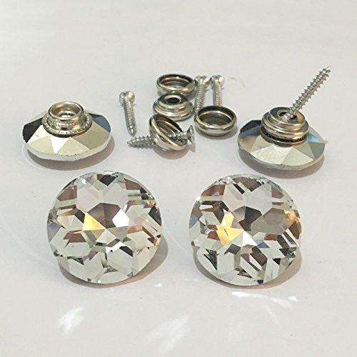 50 Stück Diamant-Kristallknöpfe, Strass-Knöpfe mit Schraubschnallen, 20 mm | Polsterknöpfe/Reißzwecken für Sofa, Couch, Kopfteil, Heim- und Hochzeitsdekoration
