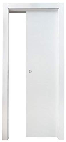 Kimono Porta Interna Scorrevole a Scomparsa Ecodoor 2.0, Bianco Matrix, Reversibile (210x90)