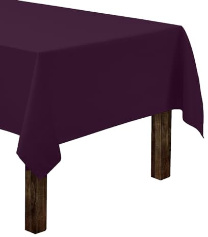 Gee Di Moda Rechteckige Tischdecke, 152,4 x 326 cm, Auberginen-Tischdecke für 2,4 m rechteckige Tische, strapazierfähiger, waschbarer Stoff, für 2,4 m Buffet-Tisch, Urlaubsparty, Abendessen, Hochzeit