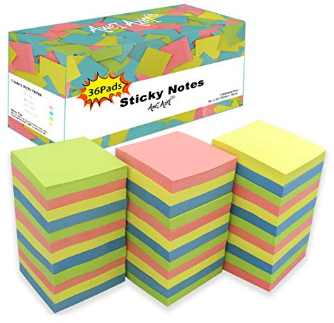 Sticky Notes 3x3, Self-Stick Notes 36 Pads, 100 Sheets/Pad Sticky Post