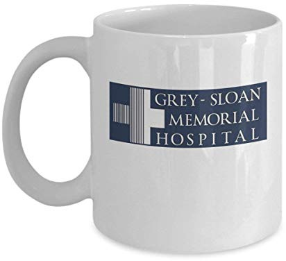 Coffee Mug for Best Gifts Grey + Sloan Memorial Coffee Mug Cup (White) Greys Anatomy Gifts Merchandise Accessories Shirt Scrubs Poster Sticker Pin Vinyl Decal Artwork Deco