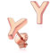 Silvora Buchstaben Mini Kleine Initial Ohrstecker 925 Silber Alphabet Y Rosegold Name Initiale Ohrringe Damen Ohrring für Damen Frauen Mädchen