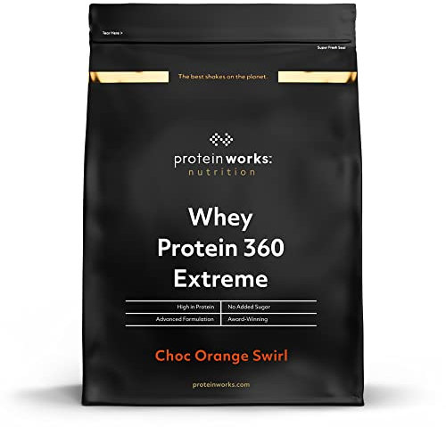 Protein Works - Protéine Whey 360 Extrême | Premium Whey Shake | Apport protéinés | Protéines haut de gamme | 17 Servings | Tourbillon Chocolat-Orange | 600g