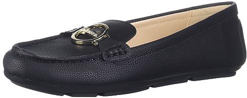 Calvin Klein Women's Layne Loafer Flat, Black Leather 967, 6 UK