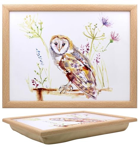 Tamersgifts Cushioned Laptrays Lap Tray TV Dinner Bean Bag Padded Cushion Gift (Countryside Owl Laptray)