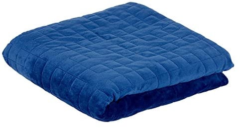 Hodge and Hodge Weighted Blanket Cover Only Quilted Velvet Fleece Throw Sleep Therapy 130x150cm Navy
