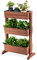 GIANTEX Jardinière surélevée en bois de sapin, avec 3 jardinières, parterre de fleurs vertical pour jardin, terrasse, balcon, escalier à fleurs, jardinière réglable, marron