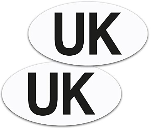 TMS UK Magnetic Car Stickers for Europe 2024 | Made in England | 2 Pack Fully Magnetic UK Plates for Driving Abroad | Strong, Durable, Weather Resistant | for use in EU Countries (White, Small)