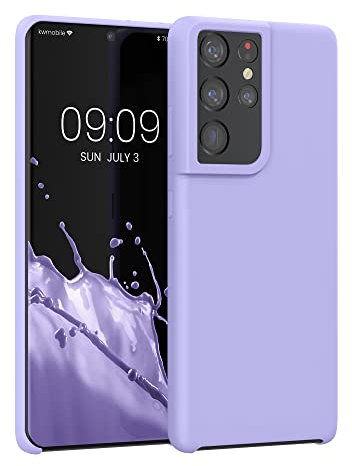kwmobile Cover per Samsung Galaxy S21 Ultra Custodia - Back Case per Smartphone in Silicone TPU - Protezione Gommata - lavanda