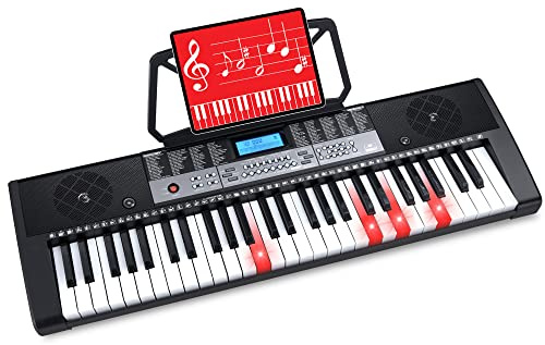 Best Choice Products 54-Key Electronic Keyboard Piano Portable Beginner Electric Keyboard Complete Set w/LCD Screen, Power Adapter, Teaching Modes, Music Sheet Stand, Built in Speakers