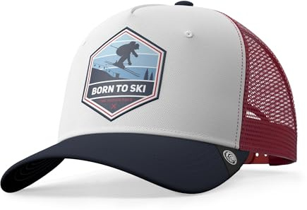 The Indian Face Unisex Born to Ski Baseball Kappe, Blanc, One Size
