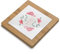 ROCKING GIFTS Dessous de plat en céramique et bois | Résistant à la chaleur | Motif floral roses | Protège tables et plans de travail | 20 cm de diamètre