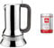 Alessi 9090/3 3-Cup Espresso Coffee Maker in 18/10 Stainless Steel Mirror Polished with Magnetic Heat Diffusing Bottom, Silver & illy Coffee, Classico Ground Coffee for Moka Pots, 250g