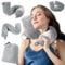 EPROICKS Reise Nackenkissen Reisekissen Flugzeug Pillow travel - Memory Foam, Kann Beliebig Seitenschlaf Gefaltet Nackenhörnchen, für Zug, Auto, Büro, Camping, Reise Gadgets (Grau)