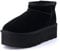 CUSHIONAIRE Damen Hippy Plateaustiefelette aus echtem Wildleder + Memory Foam, Schwarz, 38 EU