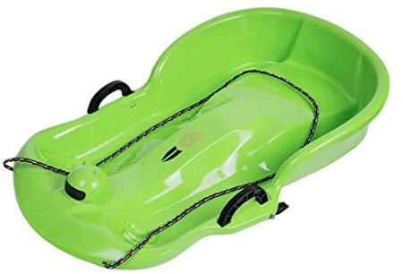 Harilla Tragbarer Winter-Schneeschlitten-Rodelschlitten mit Skifahren mit Doppelsitz für Gras, Sand, Hinterhof, Outdoor, Garten, GRÜN