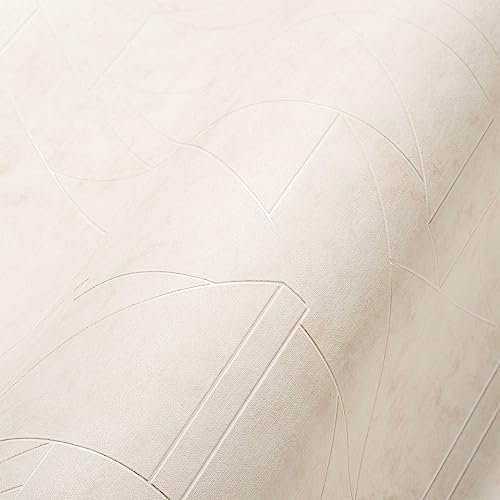 Livingwalls Travel Styles Vliestapete - Tapete mit Linienmuster in Beige und Weiß - klassische Wandtapete für verschiedene Räume in 10,05 m x 0,53 m