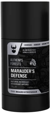 The Beard Struggle Natural Deodorant - Marauder’s Defense - 100% Natural Deodorant - Aluminum Free - Charcoal Infused - Silver Collection, Alfheim's Forests