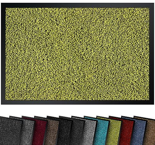 comflor Hochwertige Fußmatte Grün 40x60 groß für Innen & Außen - Schmutzfangmatte rutschfest, waschbar & wetterfest - Fussmatte für Eingangsbereich & Aussenbereich - Läufer Flur dünn