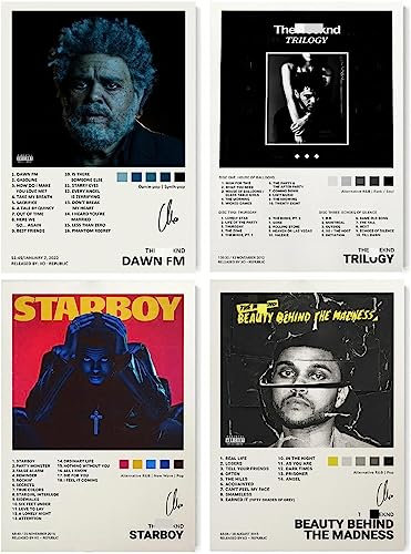 NILK The Weeknd Album Cover Limited Edition Posters (Set of 4) Unframed 8in x 12in(20 * 30cm)