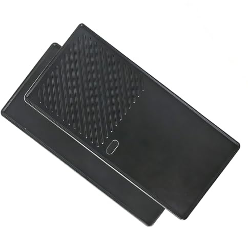 GriHero Gusseisen Grillplatte für Enders Monroe Pro 3, Boston 3, Enders Colorado 3 & Landmann Triton 3, 43 x 20,5 cm Gussplatte Plancha Zubehör 1/3 Gusseisen