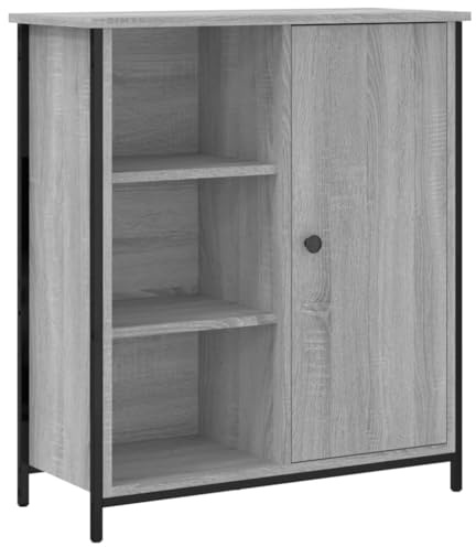 vidaXL Sideboard, Kommode mit viel Stauraum, Highboard Wohnzimmerschrank mit verstellbaren Beinen, Schrank Anrichte Beistellschrank, Grau Sonoma Holzwerkstoff