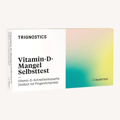 TRIGNOSTICS Vitamin D Test für zuhause - schneller Vitamin-D-Mangel Selbsttest | 1 Bluttest für zuhause ohne Labor | Probenentnahme durch Piektest am Finger | leicht abzulesen mit Hilfe der Farbkarte