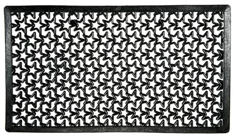 Comart - Zerbino Stellato - Tappeto per Ingresso Esterno - 40x70 cm - Drenante - Impermeabile - Antiscivolo - Autobloccante - PVC Traforato - Resistente - per Giardini e Ingressi Condominiali - Nero