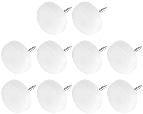 METALLIXITY Furniture Feet Nail (22mm/0.87in) 20Pcs, Plastic Round Chair Glides Sliders - for Chairs Sofa Furniture Sliders Protector Pad, White
