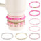 lasuroa 7stk Armbänder für Stanley Cup, Verschiedene Designs Armbandstapel Zart Perlen-Charm-Armband-Dekoration Zubehör für Tumbler 40oz 30oz & 7,62cm Durchmesser Cups (Pink)