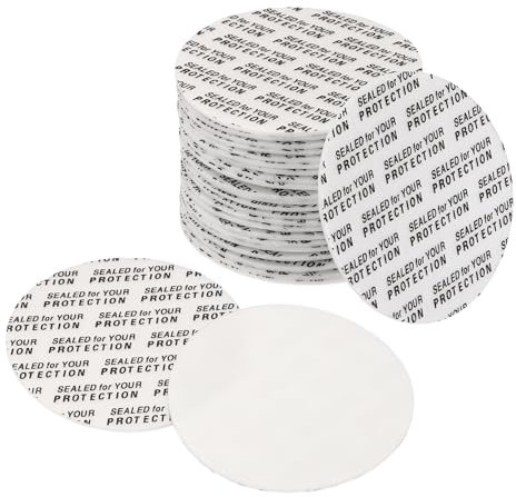 PATIKIL 40mm/1.6 Foam Lid Liner, 200 Pack Adhesive PS Foam Lid Liner Pressure Sensitive Seal Cap Liners Resistant Tamper for Plastic Glass Jar Bottle Cap Seals