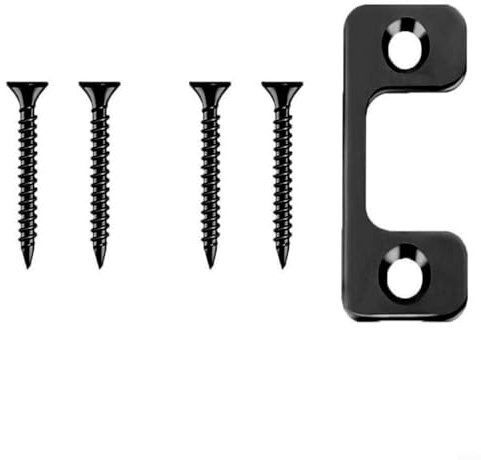 HOHOVYVY Gâche de porte, loquet, gâche réglable, serrures électroniques pour porte extérieure, avec vis, serrure de porte de sécurité pour maison et location (1 noir et vis)
