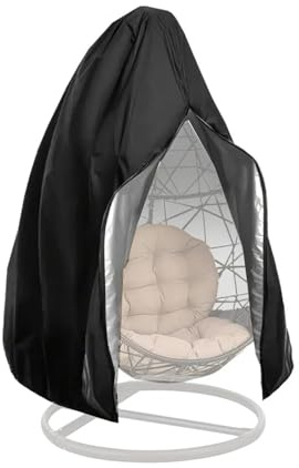 Guozyly Hängesessel Abdeckung, Outdoor Swing Egg Chair Cover, 210D Oxford Hängestuhl Schutzhülle Abdeckplane, Wasserdicht Winddicht UV-Beständig Reißfest (Reißverschluss - 190x115cm)