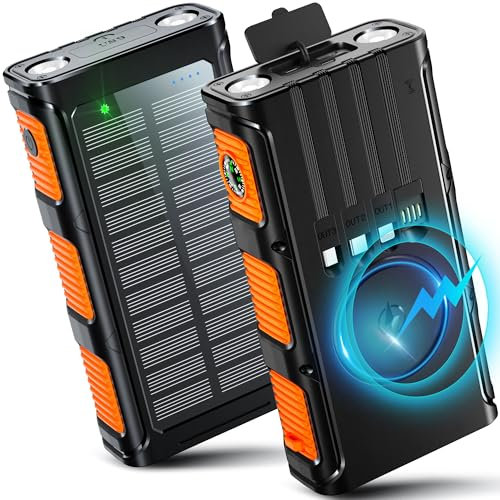 56800mAh &65W Portable Battery Pack Power Bank, 8 Charging Ports USB-C Fast Charging Phone Charger, Outdoor Solar Charger with LED Display&Flashlight, for Samsung/iPhone/Tablets