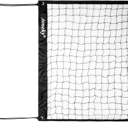 Aoneky Filet de Volley-Ball 6.4M x 0.9M, Nylon, Filet de Badminton Tennis avec Deux Cordes pour Piscine Plage Jardin Allée Intérieur Extérieur