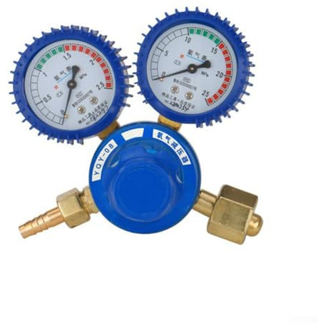 HEBEOT Régulateur de soudage à l'oxygène et au gaz - Double jauge - Résistant aux chocs - Réducteur d'oxygène - Jauge d'oxygène pour une large gamme de gaz et de liquides