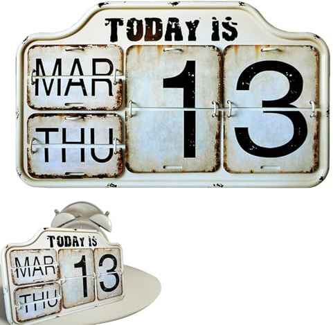 Metall Flipchart-Kalender - Kalender aus Eisen, Flipchart-Kalender | Geburtstagskalender zum Aufhängen an der Wand aus PVC mit großen Zahlen, Kalender