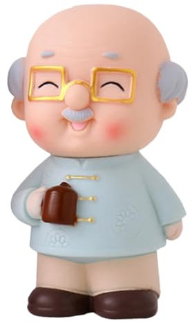 Alipis Kreative Mini Figurine Cake Topper Einzigartige Tortendekoration Für Geburtstagsfeiern Lustiger Älterer Mann Perfekte Backdekoration Für Desserts Und Kuchen