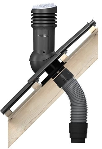 BANDLOO Entlüfterkamin Tile EVO DN 125 mit Anschlussrohr Ruroflex und Vogelabwehrstacheln, LÜFTUNGSKAMIN SET für Braas Frankfurter, Benders Mecklenburger, ProDach Doppelrömer (RAL 7021 Anthrazit)