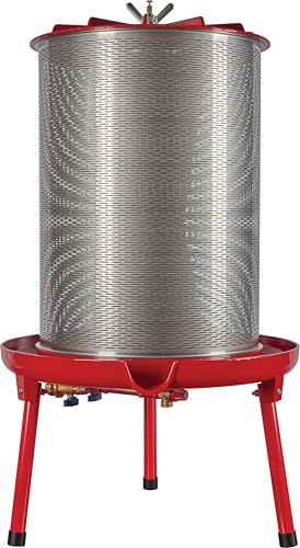 P. Lindberg 90L Hydropress Obstpresse,hydraulische Edelstahlpresse mit Presstuch & Abdeckung,Wasserdruck-Saftpresse für Äpfel,Birnen & Trauben,ideal für die Herstellung von Apfelwein,Fruchtsaft & Wein