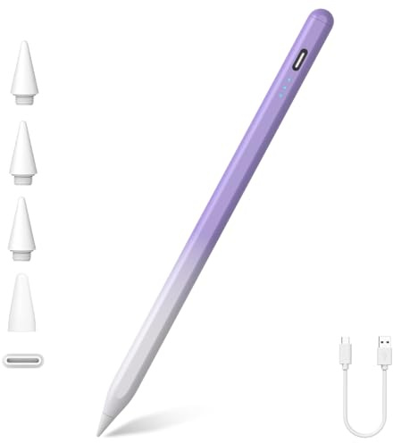 Stift für Apple iPad 2026-2018, Schnellladen/Neigungssensitivität, Palm Rejection Stylus Pencil für iPad A16 11./10.-6. Generation, Air M4 M3 M2 11/13/5-3 Gen, Pro M5 11/13/12.9, Mini 7./6./5.