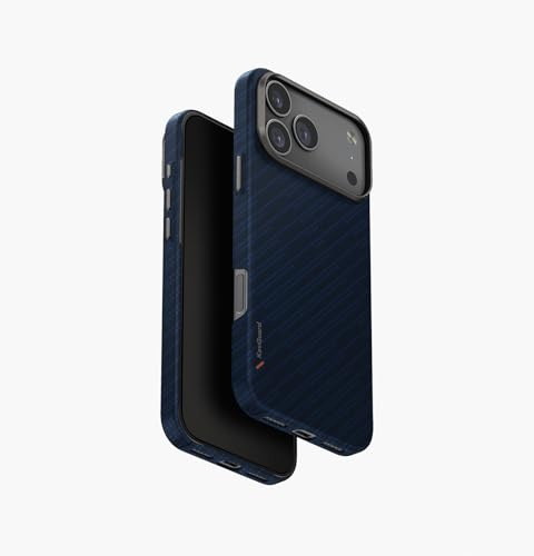 UNIQ KEVA Edge Schutzhülle für iPhone 17 Pro Max (Trance Blue) | Ultradünne Kevlar-Aramidfaser-Handyhülle