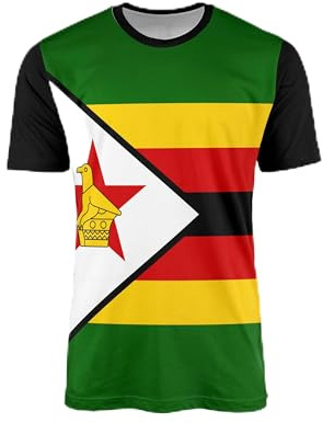 Zimbabwe Flag T-Shirt | Unisex Tee 5 Sizes | Comfortable Casual Shirt | Travel Pride Clothing | Gift for Zimbabweans | National Flag Top for Men Women Kids | Summer Holiday Graphic Tee White
